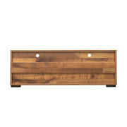 Walnut TV cabinet with dual end color changing led light strip by La Spezia additional picture 9