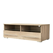 Rustic oak TV cabinet with dual end color changing led light strip by La Spezia additional picture 3