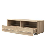 Rustic oak TV cabinet with dual end color changing led light strip by La Spezia additional picture 7