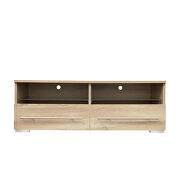 Rustic oak TV cabinet with dual end color changing led light strip by La Spezia additional picture 8