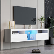 White modern TV cabinet with open shelves by La Spezia additional picture 7