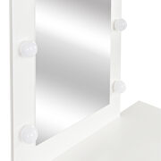 White base and gold metal frame vanity with 9 led lights illuminate makeup mirror by La Spezia additional picture 9