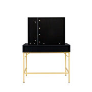 Black base and gold metal frame vanity with 10 led lights illuminate makeup mirror by La Spezia additional picture 13
