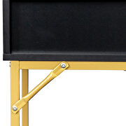 Black base and gold metal frame vanity with 10 led lights illuminate makeup mirror by La Spezia additional picture 16