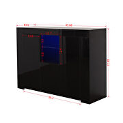 Black high gloss kitchen sideboard cupboard with led light by La Spezia additional picture 11
