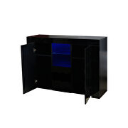 Black high gloss kitchen sideboard cupboard with led light additional photo 5 of 11
