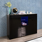 Black high gloss kitchen sideboard cupboard with led light by La Spezia additional picture 10