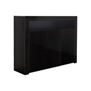 Black high gloss sideboard storage cabinet with led light by La Spezia additional picture 5