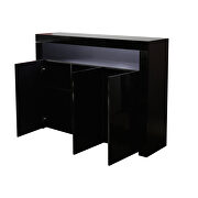 Black high gloss sideboard storage cabinet with led light by La Spezia additional picture 7