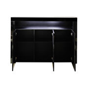 Black high gloss sideboard storage cabinet with led light by La Spezia additional picture 9