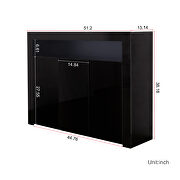 Black high gloss sideboard storage cabinet with led light by La Spezia additional picture 10