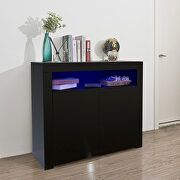 Black high gloss modern buffet with led light by La Spezia additional picture 12
