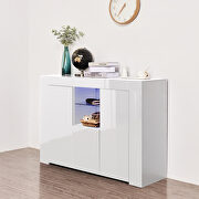White high gloss kitchen sideboard cupboard with led light by La Spezia additional picture 12
