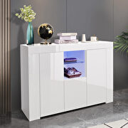 White high gloss kitchen sideboard cupboard with led light by La Spezia additional picture 14