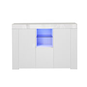 White high gloss kitchen sideboard cupboard with led light by La Spezia additional picture 3