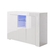 White high gloss kitchen sideboard cupboard with led light by La Spezia additional picture 9