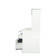 Home office computer desk with hutch antiqued white finish by La Spezia additional picture 2