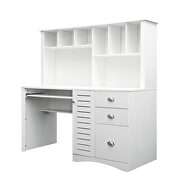 Home office computer desk with hutch antiqued white finish by La Spezia additional picture 3