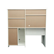 Home office computer desk with hutch antiqued white finish by La Spezia additional picture 4