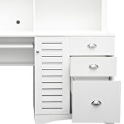 Home office computer desk with hutch antiqued white finish by La Spezia additional picture 6