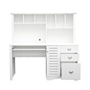 Home office computer desk with hutch antiqued white finish by La Spezia additional picture 8
