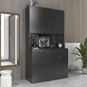 Tall wardrobe with 6 doors in black by La Spezia additional picture 2