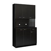 Tall wardrobe with 6 doors in black by La Spezia additional picture 3
