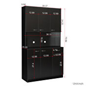 Tall wardrobe with 6 doors in black by La Spezia additional picture 7