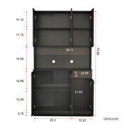 Tall wardrobe with 6 doors in black by La Spezia additional picture 8