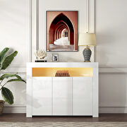 White high gloss sideboard storage cabinet with led light by La Spezia additional picture 3