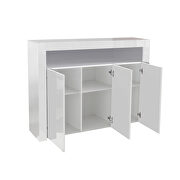 White high gloss sideboard storage cabinet with led light by La Spezia additional picture 7
