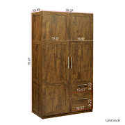 Modern look high wardrobe with 2 doors in walnut by La Spezia additional picture 15