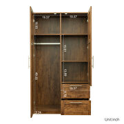 Modern look high wardrobe with 2 doors in walnut by La Spezia additional picture 4