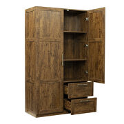 Modern look high wardrobe with 2 doors in walnut by La Spezia additional picture 6