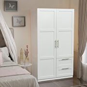 Modern look high wardrobe with 2 doors in white by La Spezia additional picture 2