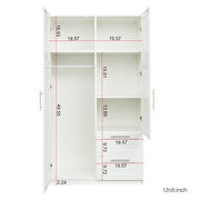 Modern look high wardrobe with 2 doors in white by La Spezia additional picture 3