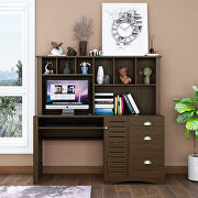 Home office computer desk with hutch in walnut by La Spezia additional picture 2