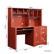 Home office computer desk with hutch in teak by La Spezia additional picture 6