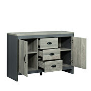 Barnwood finish double doors side cabinet with drawers by La Spezia additional picture 2