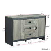 Barnwood finish double doors side cabinet with drawers by La Spezia additional picture 11