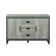 Barnwood finish double doors side cabinet with drawers by La Spezia additional picture 3