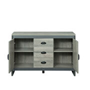 Barnwood finish double doors side cabinet with drawers by La Spezia additional picture 5