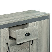 Barnwood finish double doors side cabinet with drawers by La Spezia additional picture 8