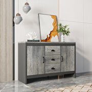 Barnwood finish double doors side cabinet with drawers by La Spezia additional picture 9