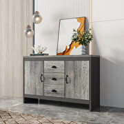 Barnwood finish double doors side cabinet with drawers by La Spezia additional picture 10