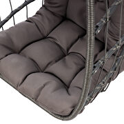 Outdoor wicker rattan swing chair with aluminum frame and dark gray cushion by La Spezia additional picture 2