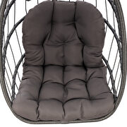 Outdoor wicker rattan swing chair with aluminum frame and dark gray cushion by La Spezia additional picture 5