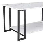 White marble top and iron black leg rectangle coffee table by La Spezia additional picture 3