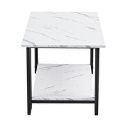 White marble top and iron black leg rectangle coffee table by La Spezia additional picture 4