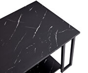 Black top and iron black leg rectangle coffee table by La Spezia additional picture 2